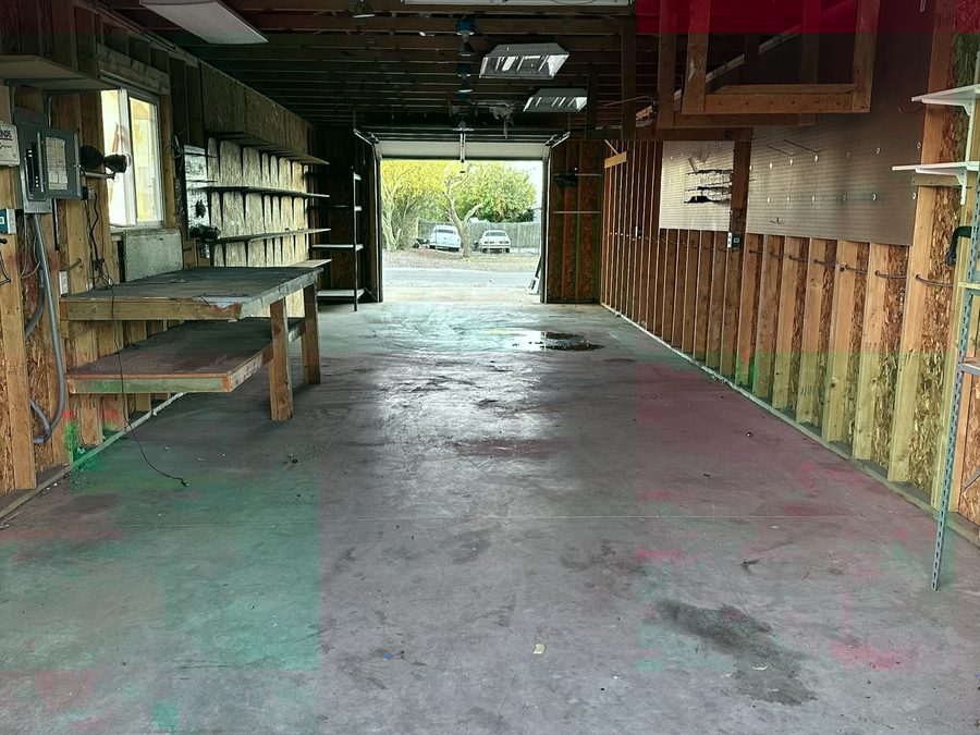 Garage cleanout after the crew cleared it