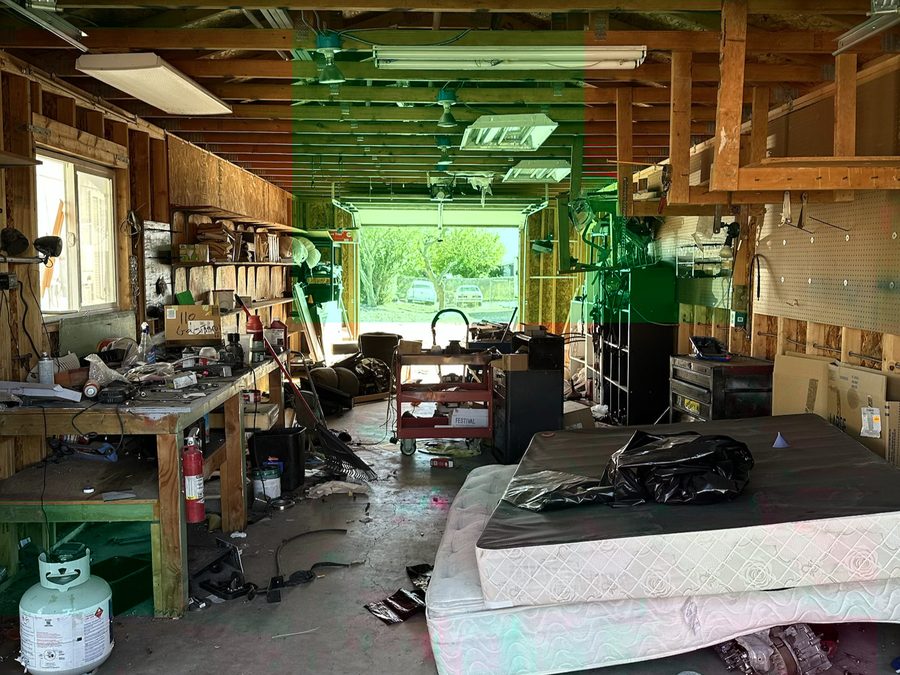 Garage cleanout before the crew started